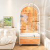 Arched Luxury Wooden-Glass Bird Aviary with Steel Frame