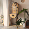 Modern Luxury Standing Bird Cage with Tempered Glass Frame