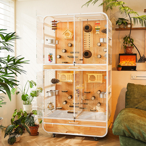 Large Modern Luxury Wooden Birdcage – Amoung the Cloud Square