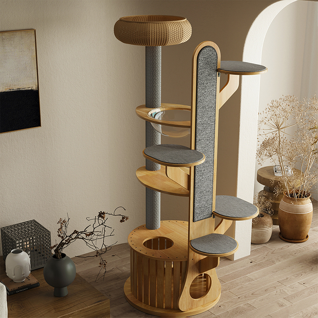 Forest Series Premium Solid Wood Cat Tree