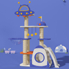 Meow Star Series Cat Tree with UFO and Rocket Shapes
