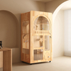 Mid-Size Wooden Luxury Panoramic Cat Villa with Glass
