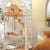 Arched Disgner Luxury Glass Wooden Cat Villa