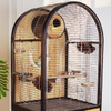 Modern Luxury Standing Bird Cage with Tempered Glass Frame