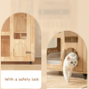 Mid-Size Wooden Luxury Panoramic Cat Villa with Glass