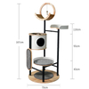 Lively Premium Cat Tree with Rubber Wood and Velcro Carpet