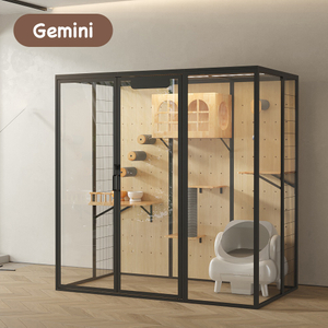 Large Size Square Stylish Customizable Luxury Cat Villa, Eco-Friendly Design with Modular Features